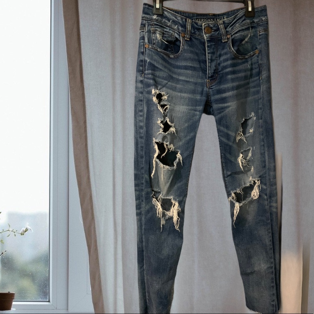American Eagle “Tomboy” Distressed Jeans